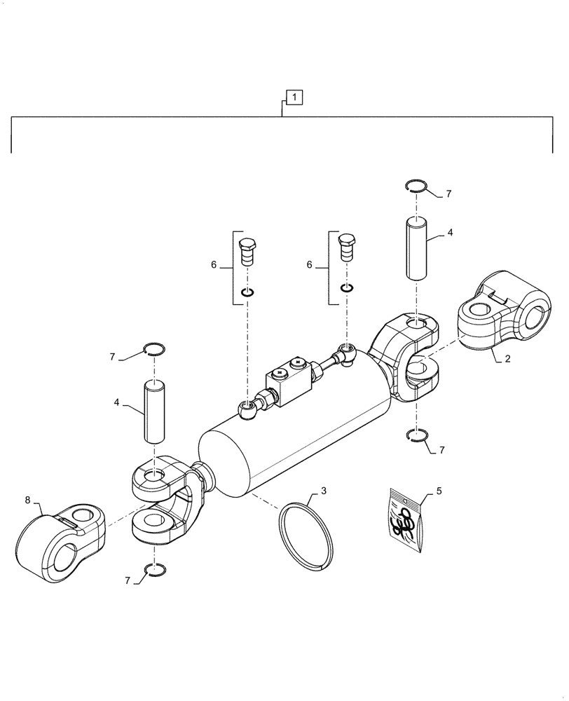 Схема запчастей Case IH MAGNUM 310 - (35.124.AD[03]) - VAR - 429406 - TOP LINK, HYDRAULIC, CAT 4, HEAVY DUTY REAR AXLE (35) - HYDRAULIC SYSTEMS