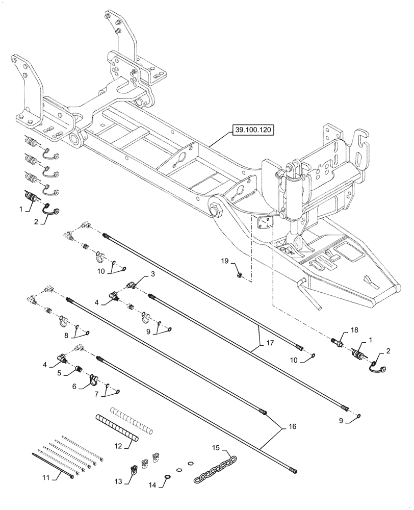 Схема запчастей Case IH BS163H - (35.162.030) - VAR - 439205006 - HYDRAULIC LINES (35) - HYDRAULIC SYSTEMS
