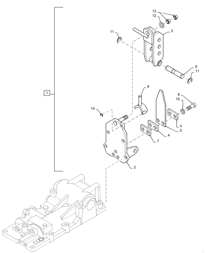 Схема запчастей Case IH FARMALL 40C - (88.100.040) - DIA KIT, UPPER LINK BRACKET, DRAFT CONTROL (88) - ACCESSORIES