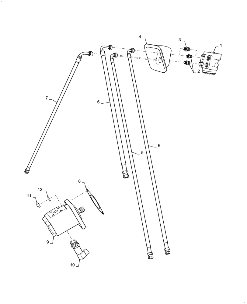 Схема запчастей Case IH FARMALL 35C - (41.216.010) - STEERING LINE & PUMP (41) - STEERING