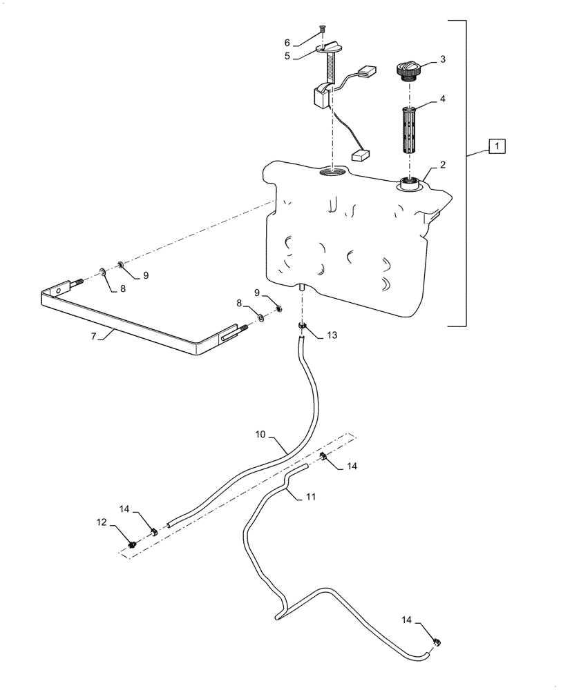 Схема запчастей Case IH FARMALL 40A - (10.218.030) - FUEL TANK & ASSOCIATED PARTS (10) - ENGINE