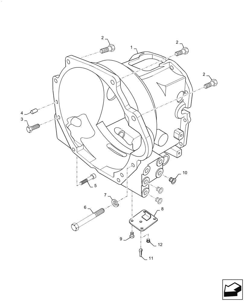Схема запчастей Case IH FARMALL 40C - (18.100.010) - CLUTCH HOUSING, HYDROSTATIC TRANSMISSION (18) - CLUTCH