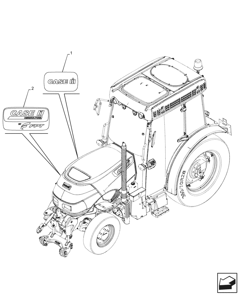 Схема запчастей Case IH FARMALL 110V - (90.108.810) - TRADEMARK DECAL (90) - PLATFORM, CAB, BODYWORK AND DECALS
