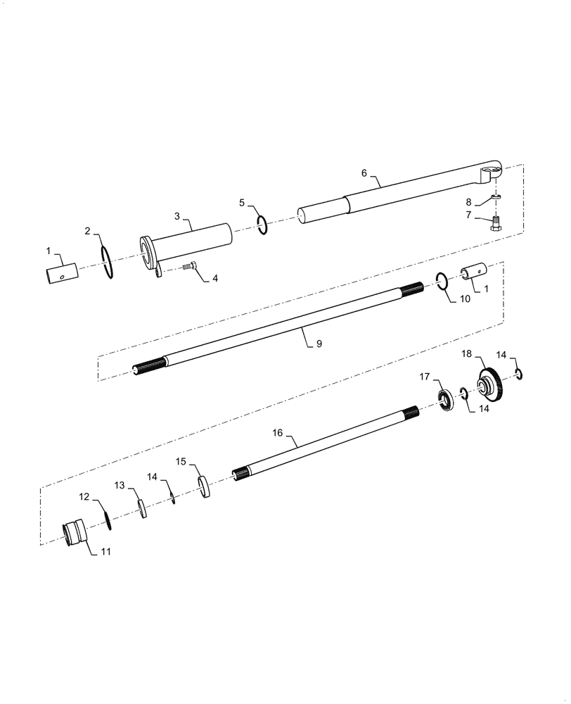 Схема запчастей Case IH FARMALL 35C - (23.314.010) - 4WD DRIVESHAFT (23) - FOUR WHEEL DRIVE SYSTEM