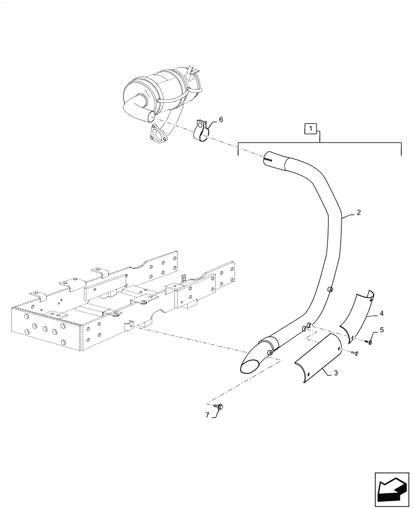 Схема запчастей Case IH FARMALL 40A - (10.254.020) - EXHAUST PIPE (10) - ENGINE