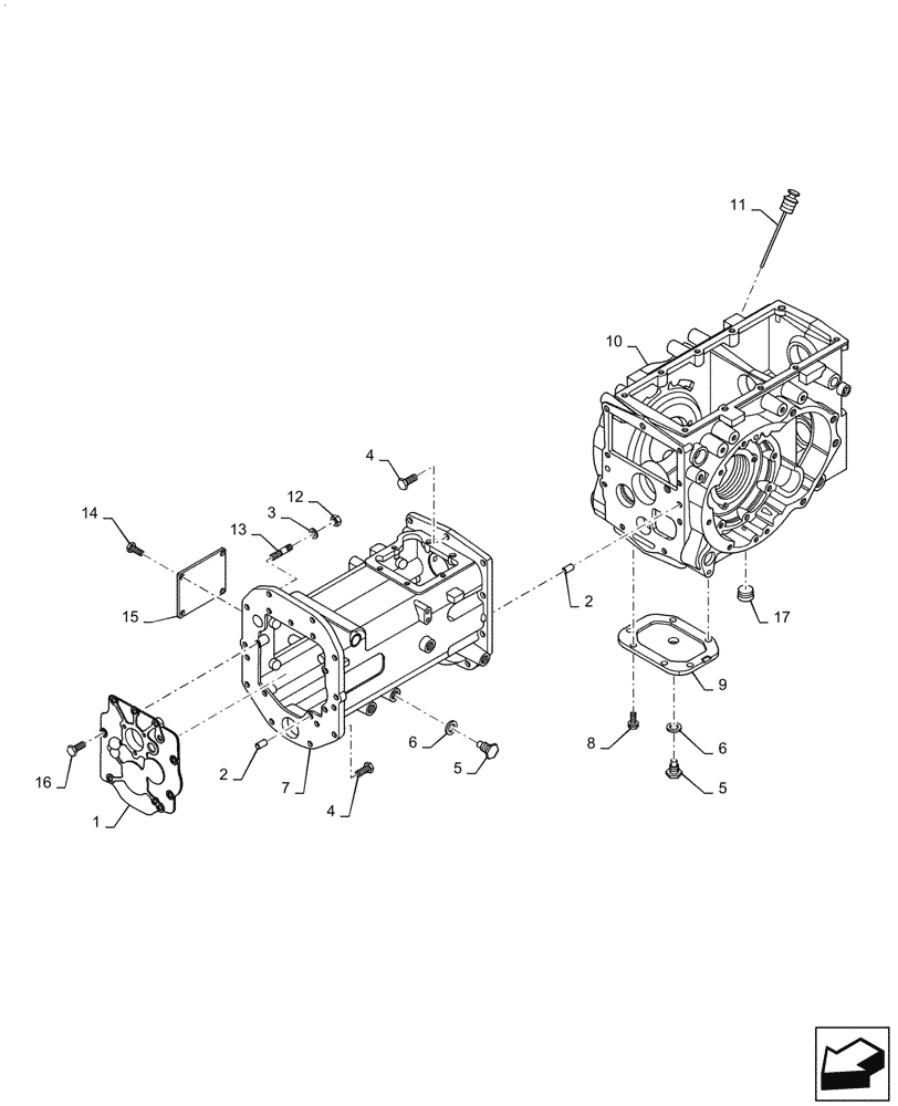 Схема запчастей Case IH FARMALL 40C - (21.120.010) - TRANSMISSION HOUSING, MECHANICAL (21) - TRANSMISSION