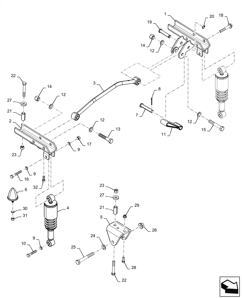 Схема запчастей Case IH MAGNUM 340 - (90.150.AJ[06]) - CAB, SUSPENSION, CVT, HEAVY DUTY, REAR AXLE (90) - PLATFORM, CAB, BODYWORK AND DECALS