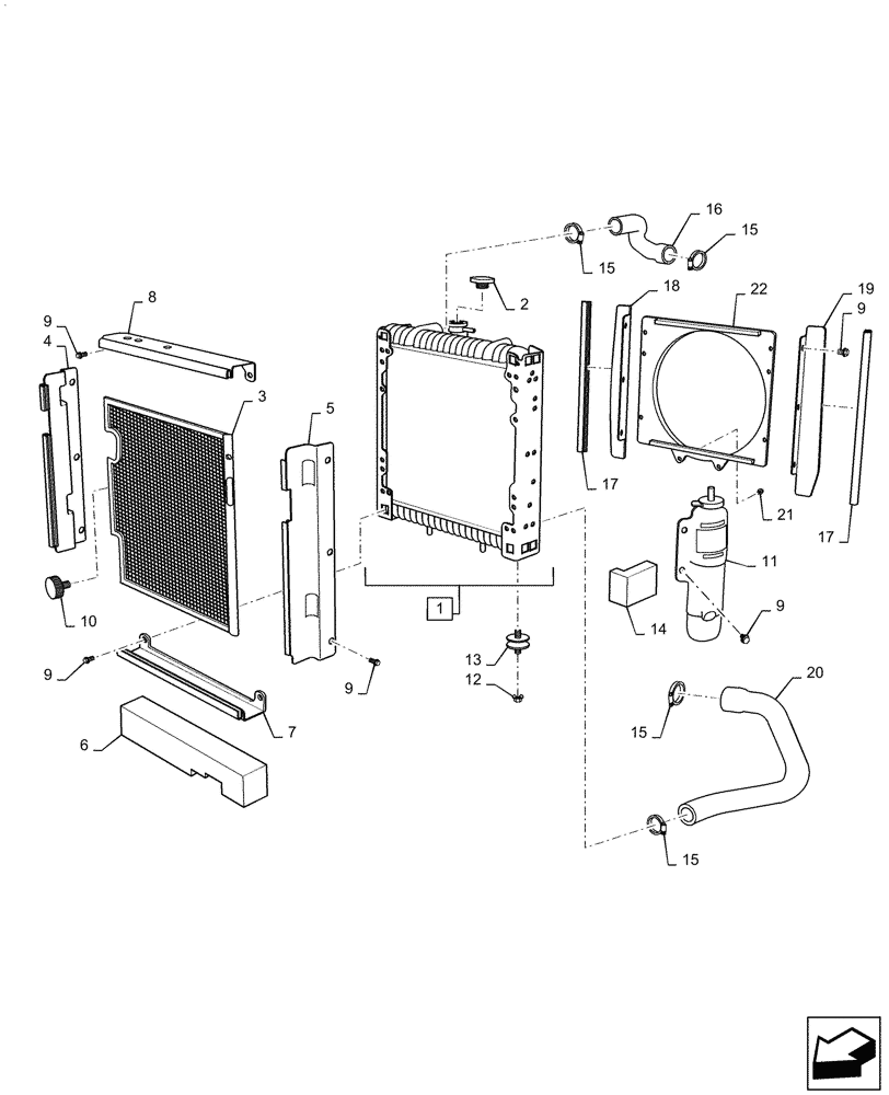 Схема запчастей Case IH FARMALL 40C - (10.400.010) - RADIATOR & RELATED PARTS (10) - ENGINE
