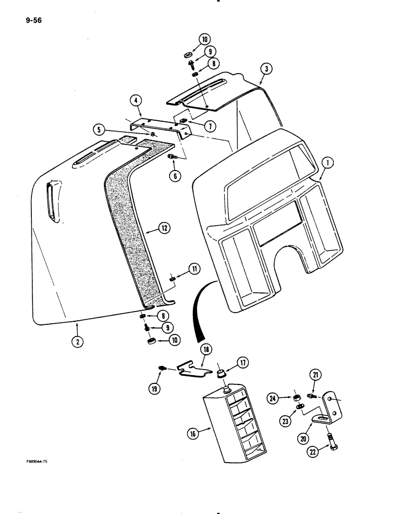 Схема запчастей Case IH 9130 - (9-56) - INSTRUMENT PANEL, CAB (09) - CHASSIS/ATTACHMENTS