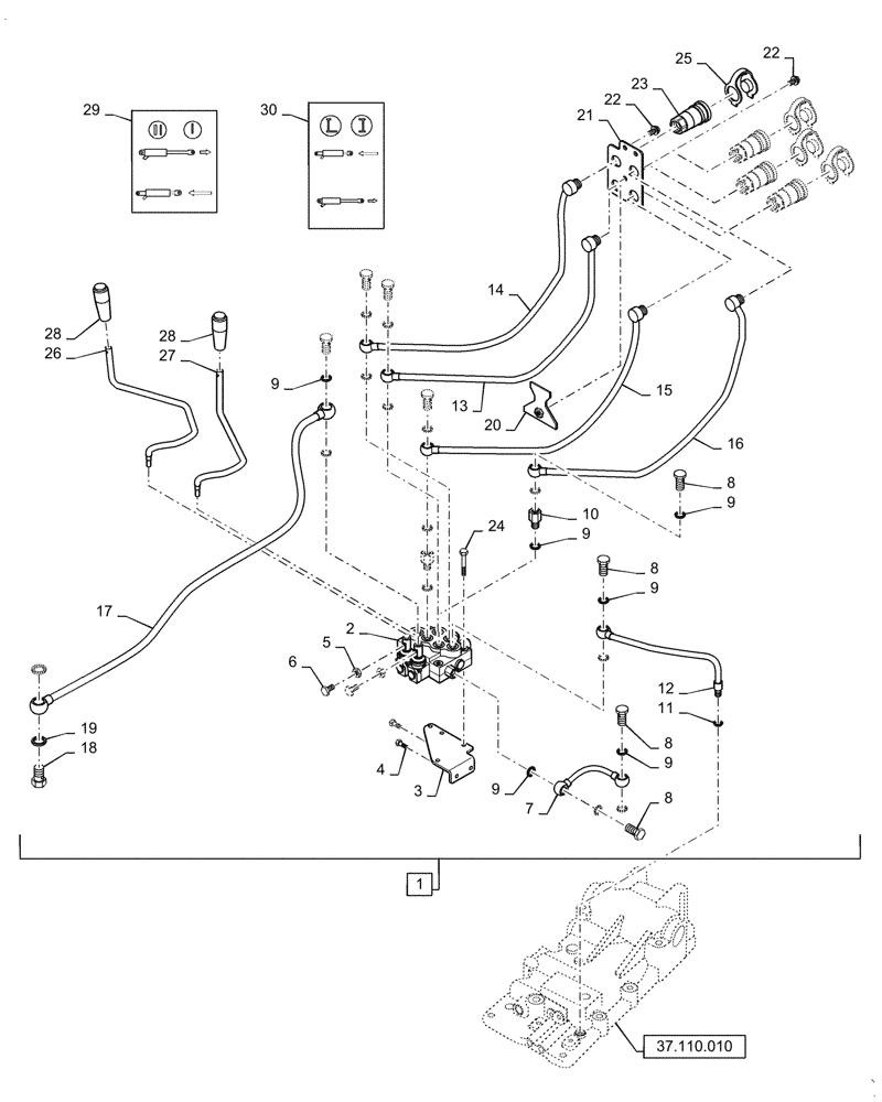 Схема запчастей Case IH FARMALL 40A - (88.035.010[02]) - DIA KIT, REMOTE CONTROL VALVE, DUAL CONTROL (88) - ACCESSORIES