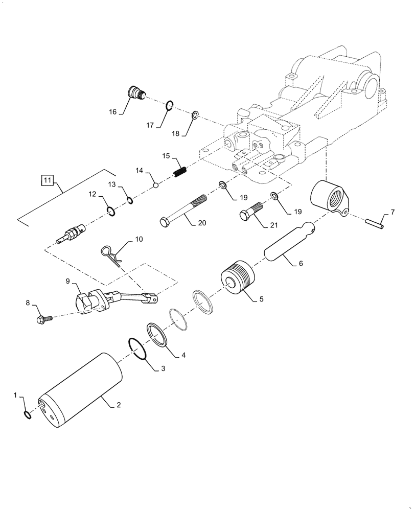 Схема запчастей Case IH FARMALL 40A - (35.116.010) - HYDRAULIC CYLINDER (35) - HYDRAULIC SYSTEMS