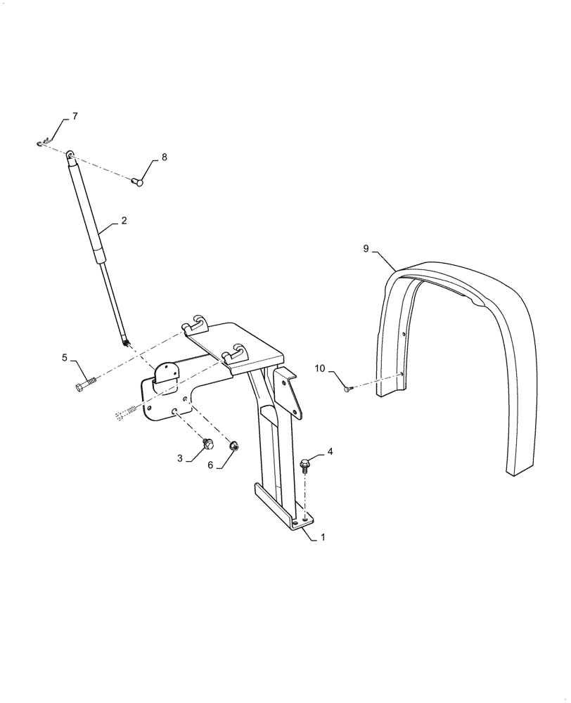 Схема запчастей Case IH FARMALL 40C - (90.102.010) - HOOD, SUPPORT (90) - PLATFORM, CAB, BODYWORK AND DECALS