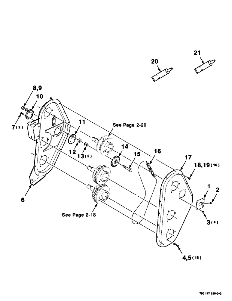 Схема запчастей Case IH SC414 - (2-16) - CHAINBOX ASSEMBLY (09) - CHASSIS
