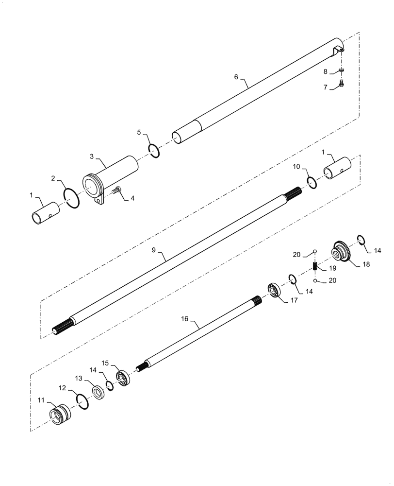Схема запчастей Case IH FARMALL 35A - (23.314.010) - 4WD DRIVESHAFT (23) - FOUR WHEEL DRIVE SYSTEM