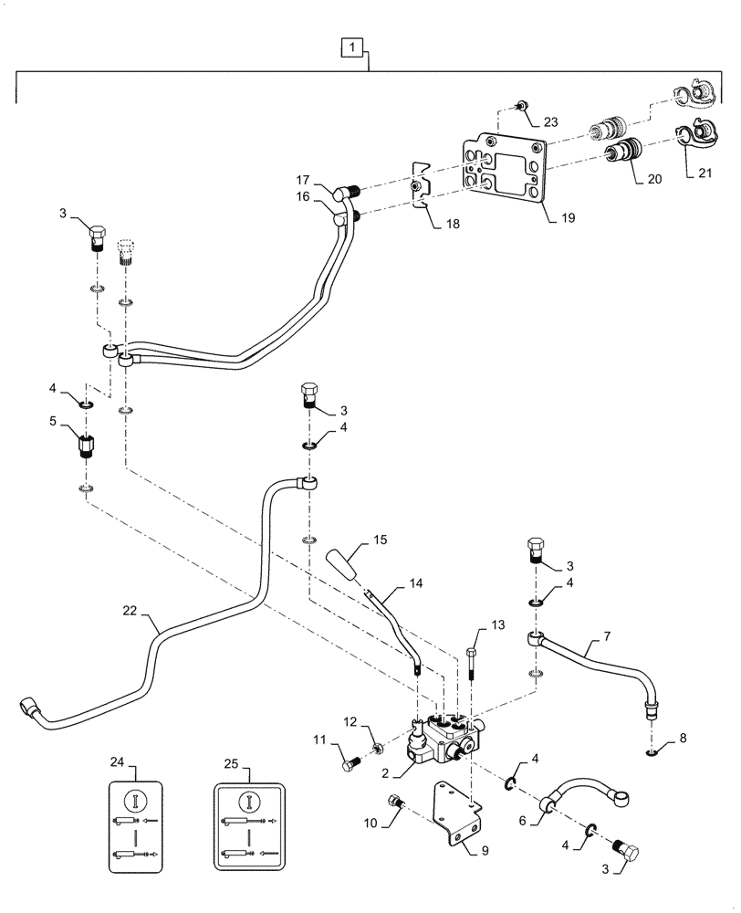 Схема запчастей Case IH FARMALL 35C - (88.035.010[01]) - DIA KIT, REMOTE CONTROL VALVE (88) - ACCESSORIES
