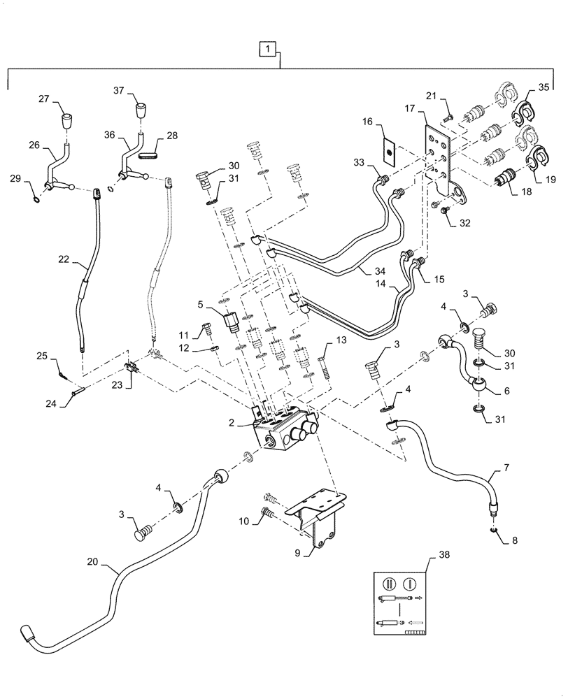 Схема запчастей Case IH FARMALL 40C - (88.035.010[02]) - DIA KIT, REMOTE CONTROL VALVE, DUAL CONTROL (88) - ACCESSORIES