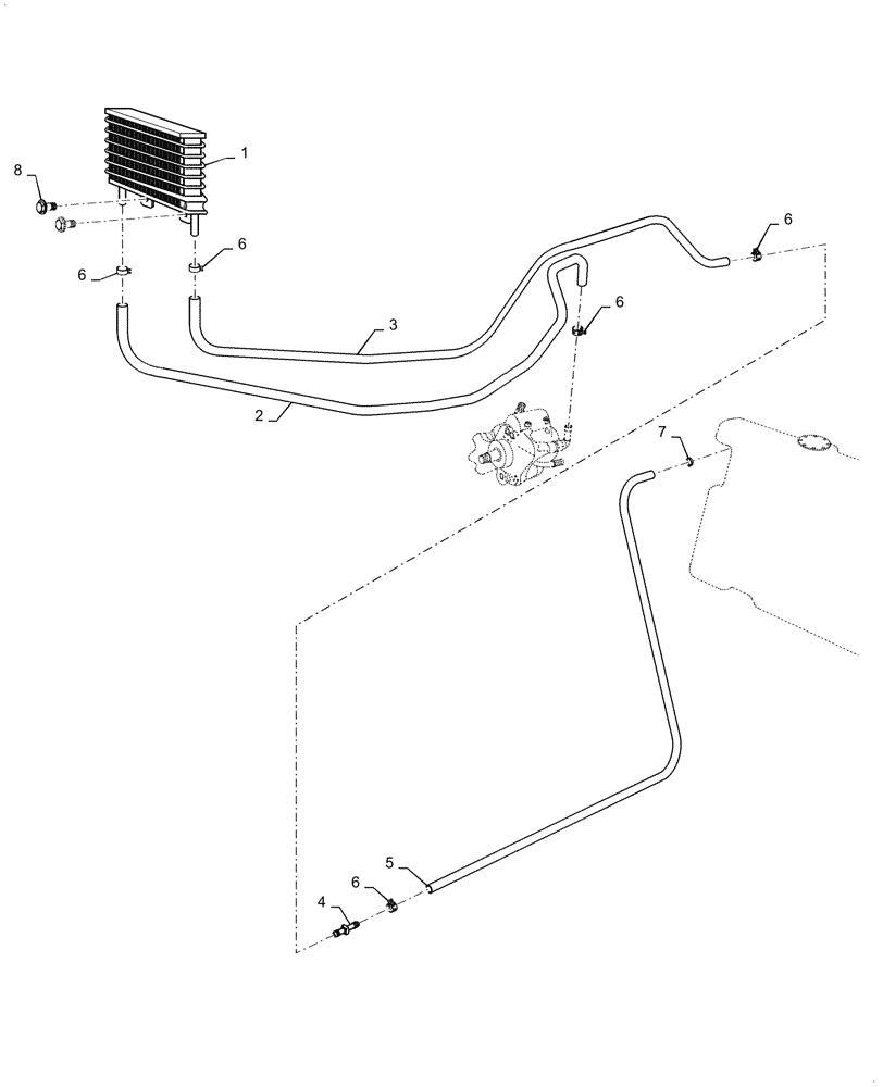 Схема запчастей Case IH FARMALL 40A - (10.216.010) - FUEL COOLER (10) - ENGINE