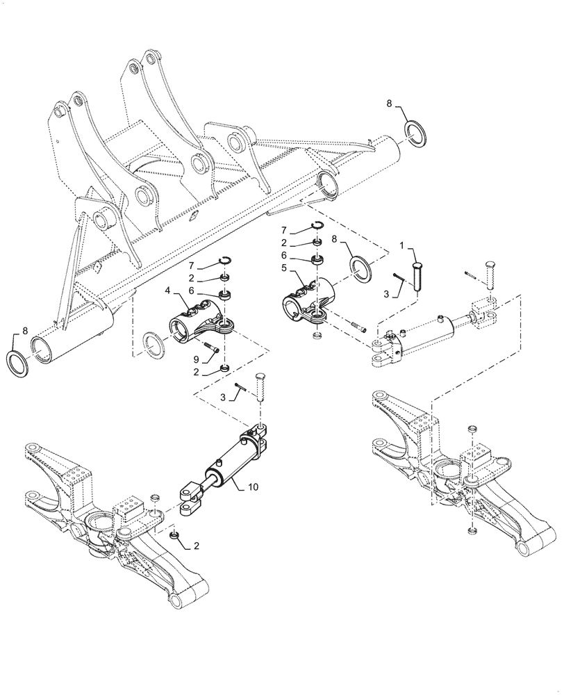 Схема запчастей Case IH 2160 - (44.100.AD[05]) - STEERING TRACK 120 INCH (44) - WHEELS