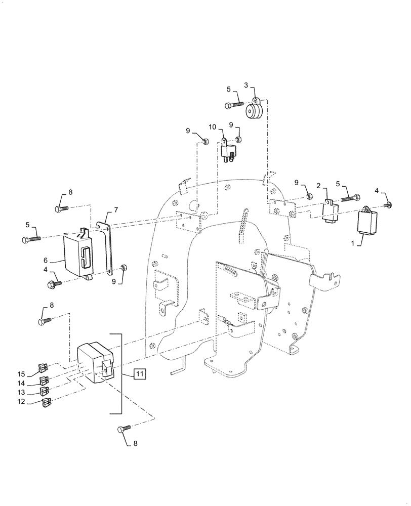 Схема запчастей Case IH FARMALL 40A - (55.100.040) - RELAYS & FUSE BOX (55) - ELECTRICAL SYSTEMS