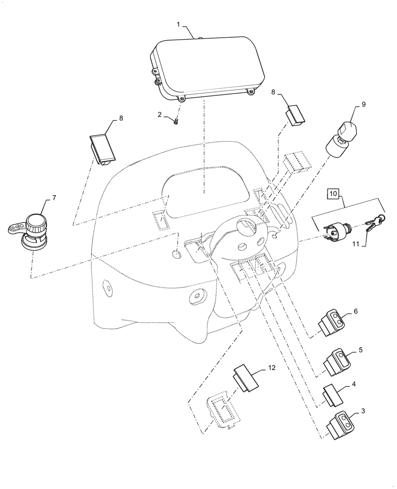 Схема запчастей Case IH FARMALL 40A - (55.785.010) - INSTRUMENT PANEL (55) - ELECTRICAL SYSTEMS
