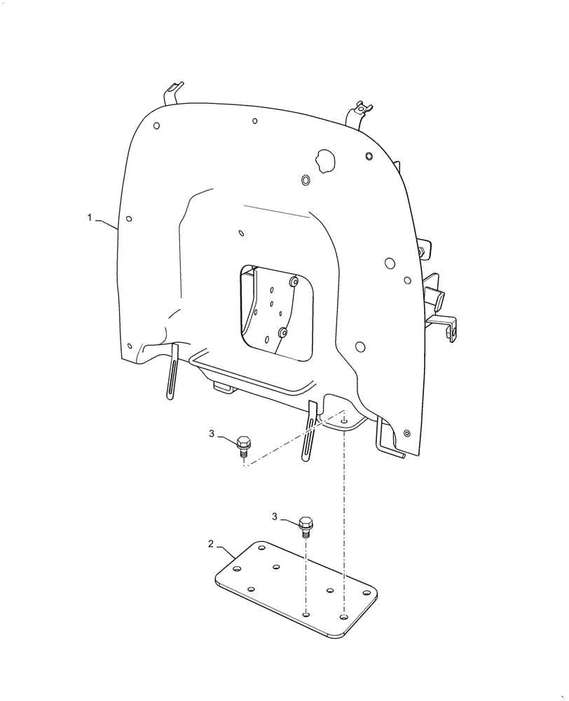 Схема запчастей Case IH FARMALL 35A - (90.150.020) - PEDAL FRAME (90) - PLATFORM, CAB, BODYWORK AND DECALS