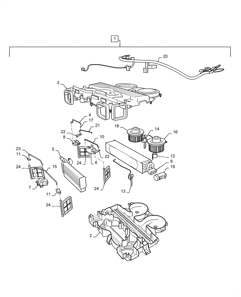 Схема запчастей Case IH FARMALL 40C - (50.200.030) - AIR CONDITIONER, UNIT (50) - CAB CLIMATE CONTROL