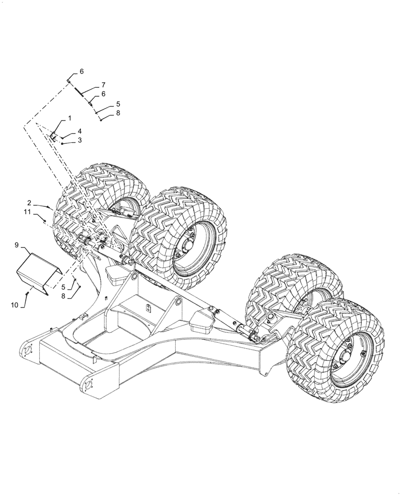 Схема запчастей Case IH 2160 - (44.100.AD[14]) - HEIGHT POTENTIOMETER, STEER CARRIER (44) - WHEELS