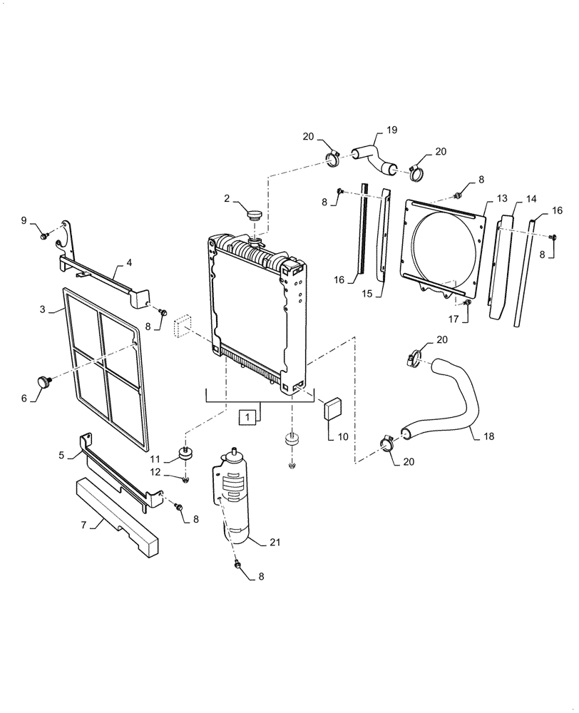 Схема запчастей Case IH FARMALL 35A - (10.400.010) - RADIATOR & RELATED PARTS (10) - ENGINE