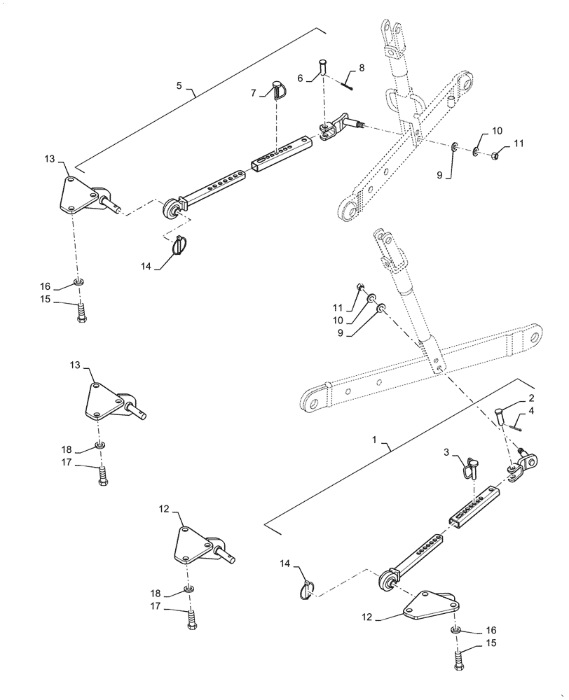 Схема запчастей Case IH FARMALL 40C - (37.100.030) - DRAWBAR, LINK, BALL TYPE (37) - HITCHES, DRAWBARS & IMPLEMENT COUPLINGS