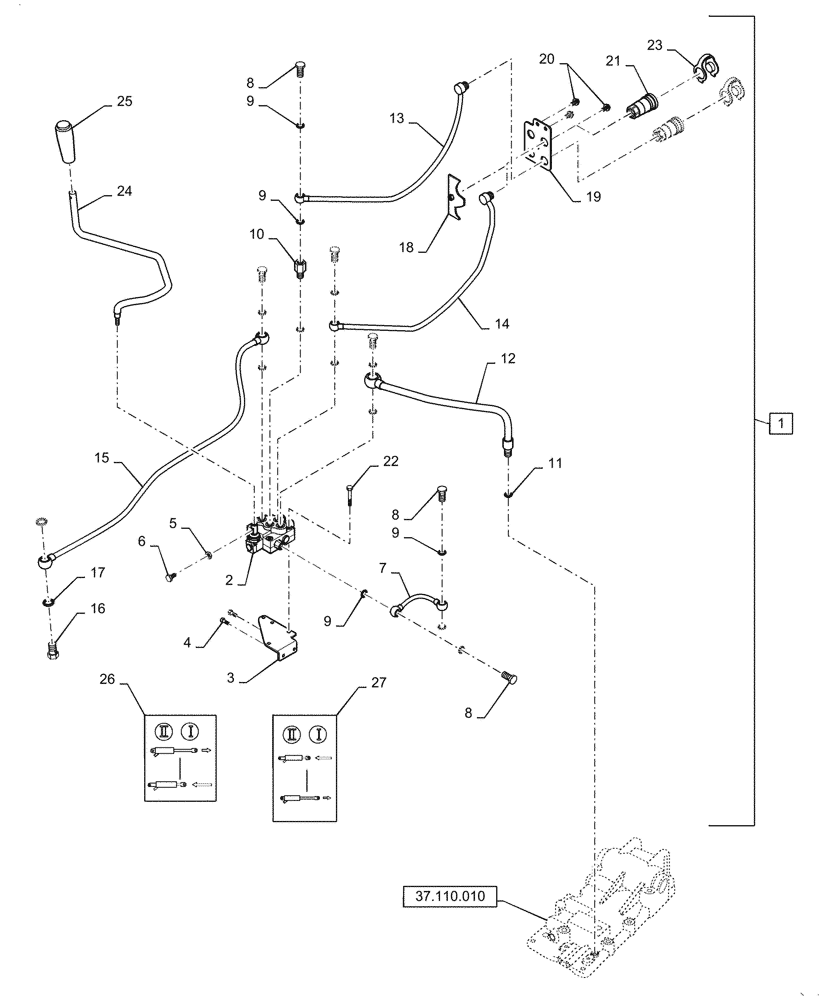 Схема запчастей Case IH FARMALL 40A - (88.035.010) - DIA KIT, REMOTE CONTROL VALVE (88) - ACCESSORIES