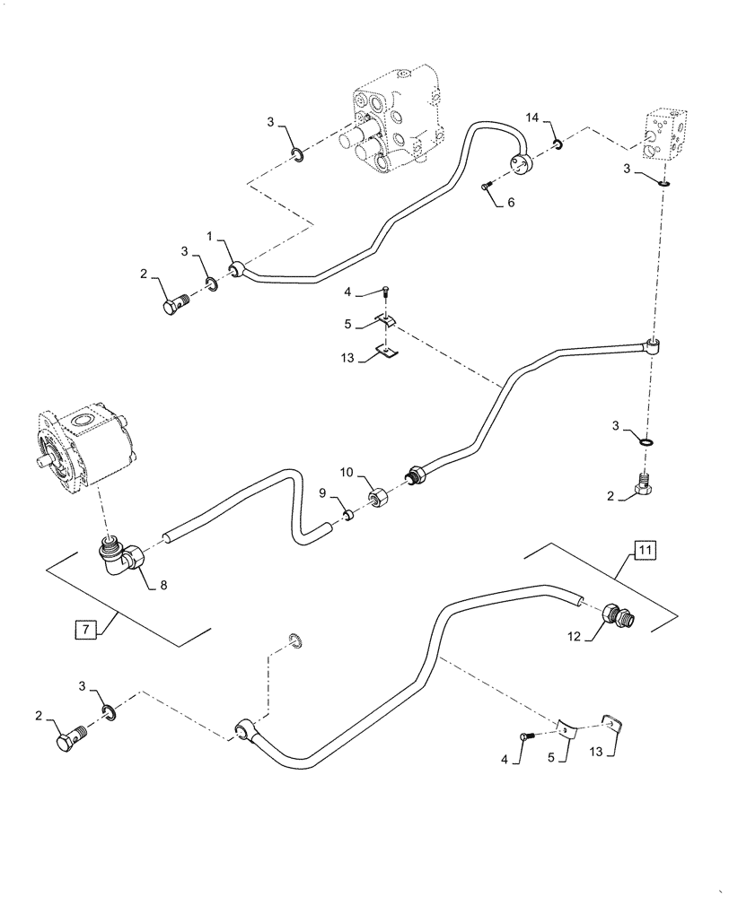 Схема запчастей Case IH FARMALL 35C - (35.300.010) - HYDRAULIC LINES, F/PRESSURE (35) - HYDRAULIC SYSTEMS
