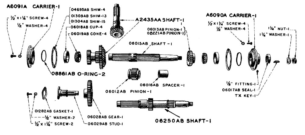 Схема запчастей Case IH LA-SERIES - (042) - BELT PULLEY SHAFT (06) - POWER TRAIN