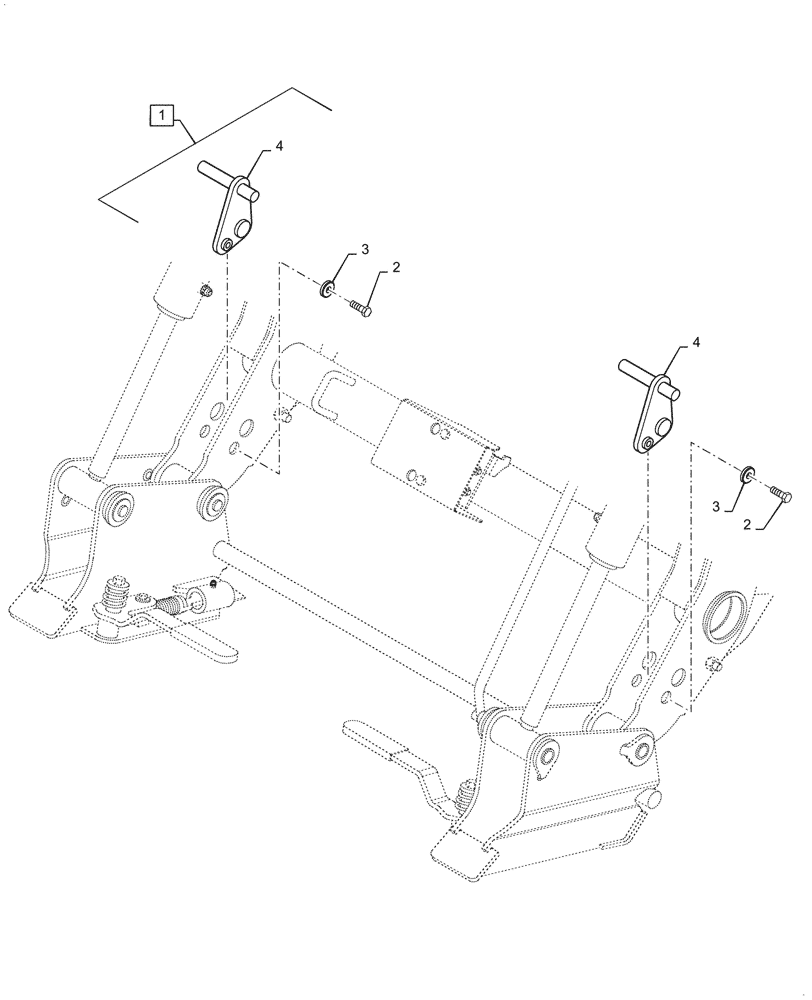 Схема запчастей Case IH L555 - (88.100.82) - BUCKET MECHANICAL STOP (88) - ACCESSORIES