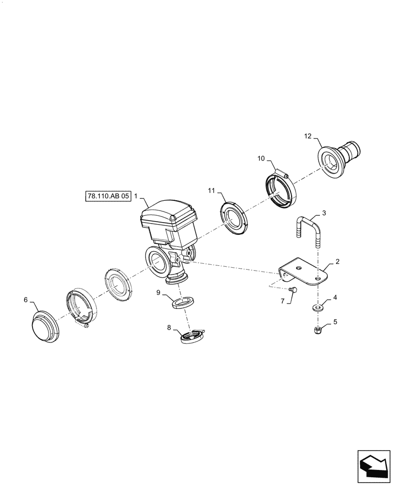 Схема запчастей Case IH PATRIOT 3340 - (78.110.AL[10]) - 100, 6 SECTION, LOW FLOW, OUTER BOOM VALVES (78) - SPRAYING