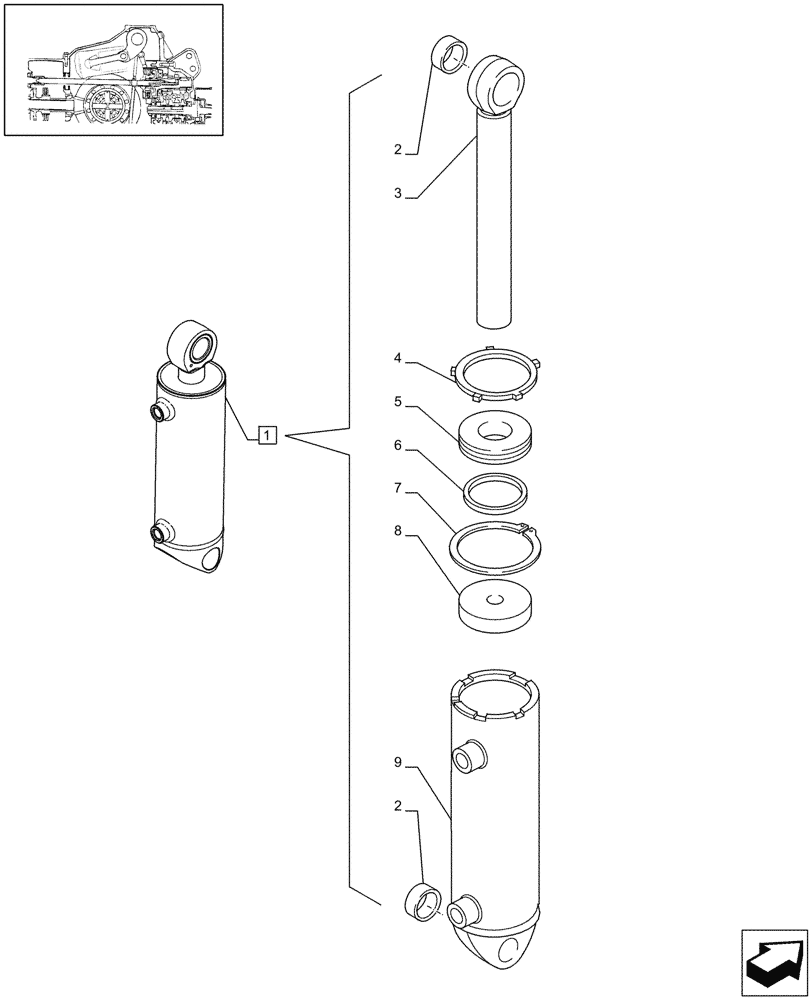 Схема запчастей Case IH PUMA 195 - (1.82.6/01B) - (VAR.232) LIFT CYLINDER, COMPONENTS (07) - HYDRAULIC SYSTEM