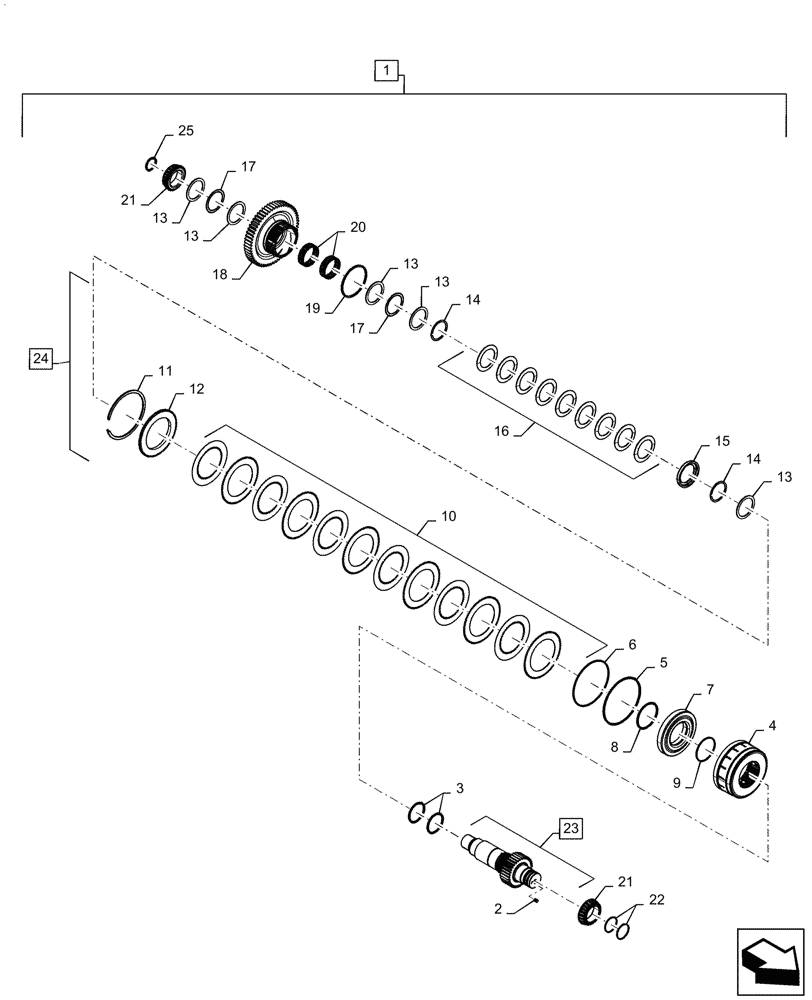 Схема запчастей Case IH MAGNUM 370 - (21.507.AG[02]) - FORWARD SHAFT ASSY. , CVT (21) - TRANSMISSION