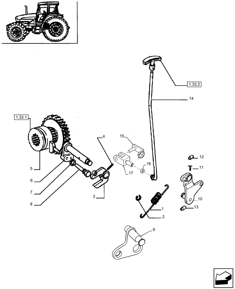 Схема запчастей Case IH JX90 - (1.33.2/03) - (VAR.115) FRONT BRAKE - LEVER AND TIE-ROD (04) - FRONT AXLE & STEERING