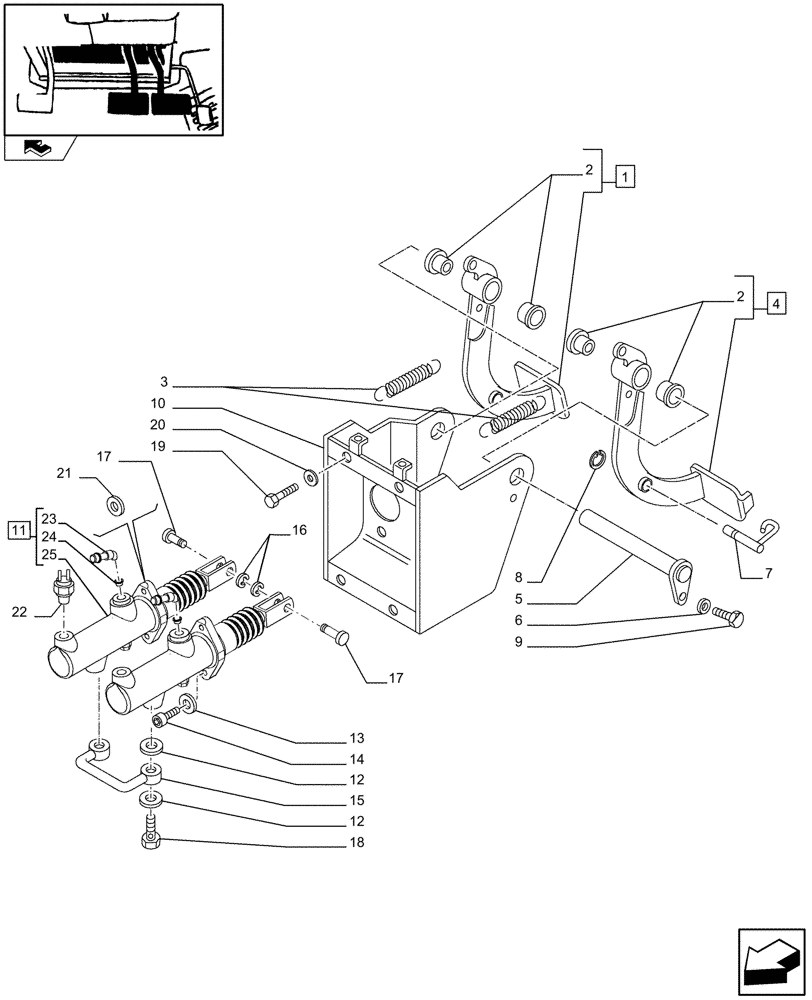 Схема запчастей Case IH JX70 - (1.92.68[01]) - BRAKE PEDALS (10) - OPERATORS PLATFORM/CAB