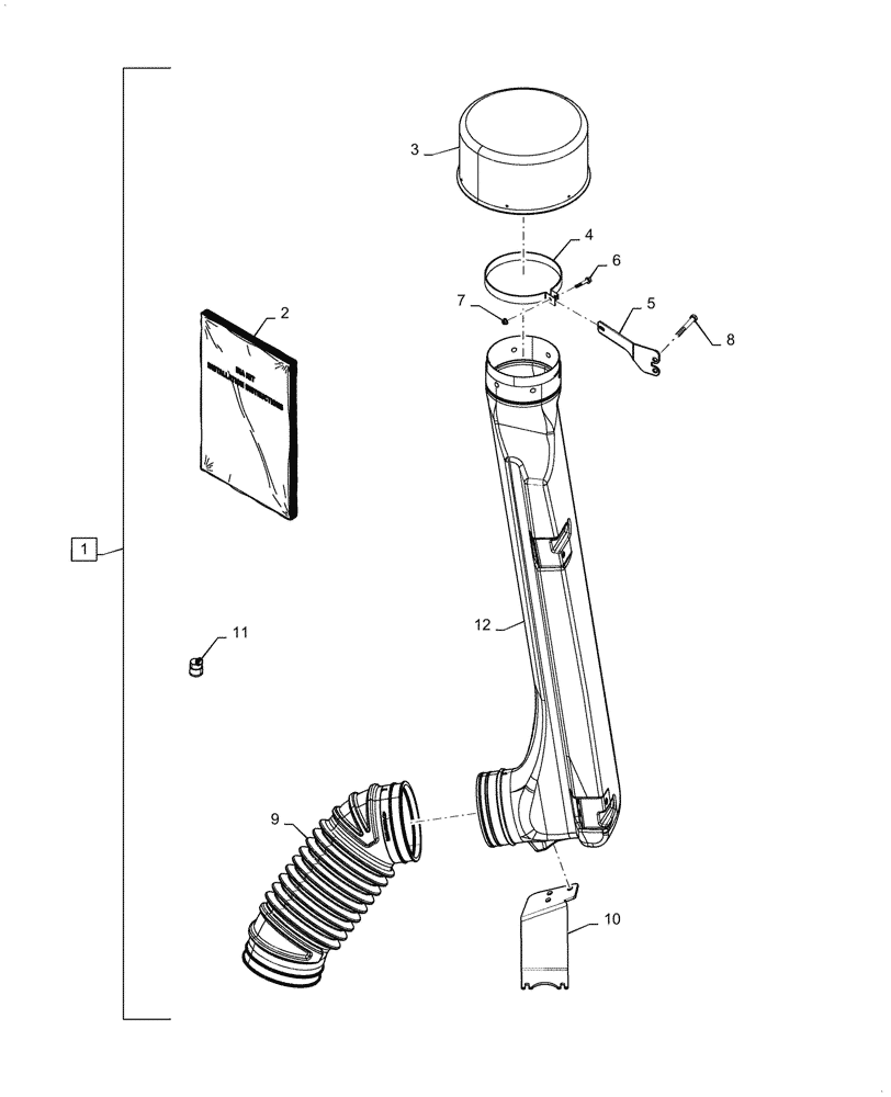 Схема запчастей Case IH STEIGER 550 - (88.010.09) - DIA KIT, AIR CLEANER ASSY (88) - ACCESSORIES