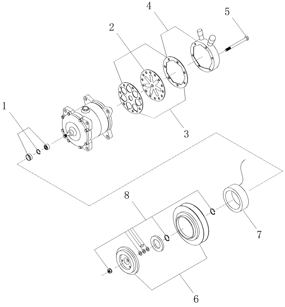 Схема запчастей Case IH 7000 - (A12.05[01]) - Air Conditioner Compressor (M11-QSM11) (50) - CAB CLIMATE CONTROL