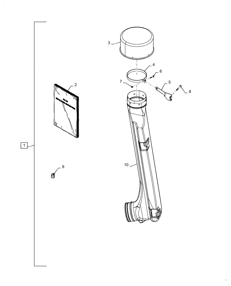 Схема запчастей Case IH QUADTRAC 500 - (88.100.10[05]) - DIA KIT, AIR CLEANER ASSY (88) - ACCESSORIES