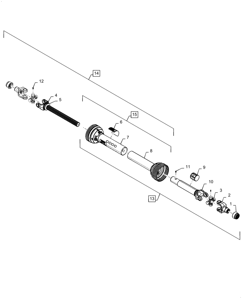 Схема запчастей Case IH DC133 - (31.202.AG[01]) - PRIMARY PTO, 2 POINT, ASN YGN260537 (31) - IMPLEMENT POWER TAKE OFF