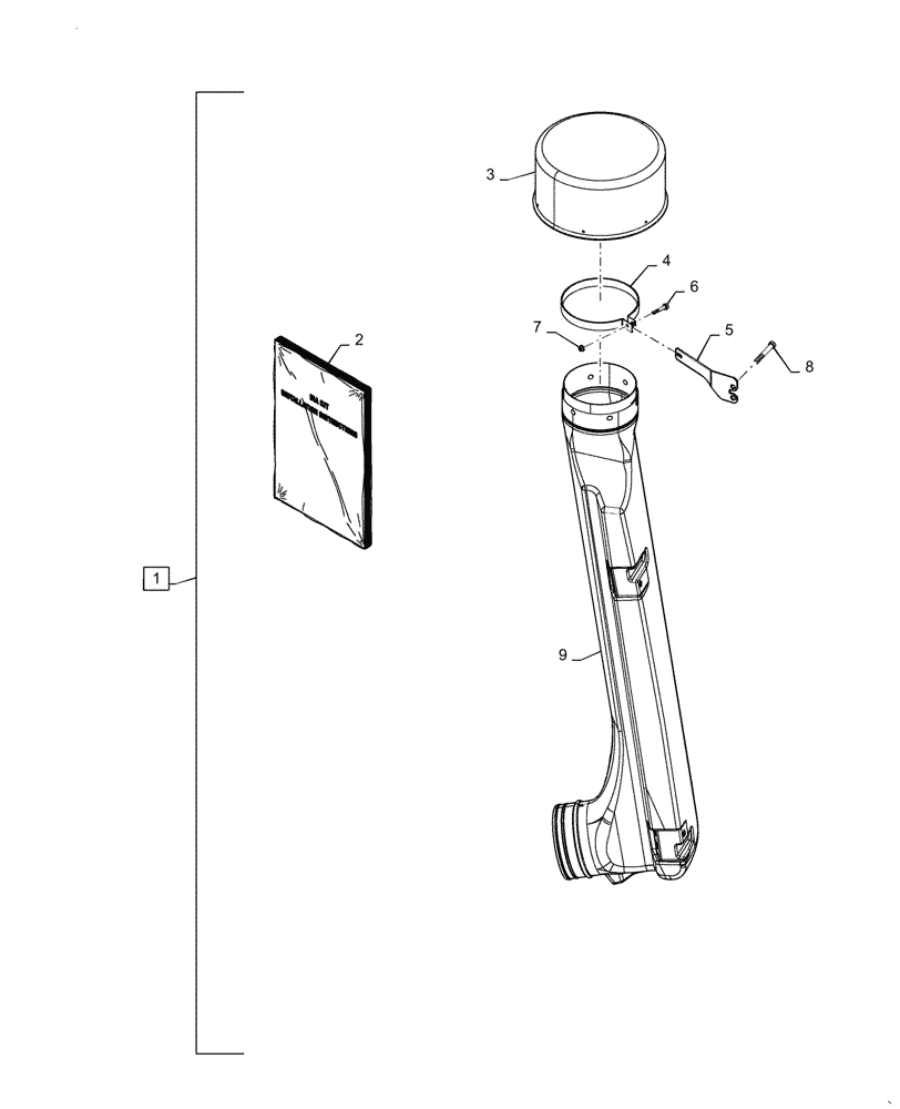 Схема запчастей Case IH QUADTRAC 500 - (88.100.10[07]) - DIA KIT, AIR PRE-CLEANER ASSY (88) - ACCESSORIES