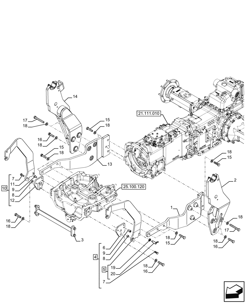 Схема запчастей Case IH FARMALL 110U - (82.100.040) - VAR - 342003, 342004, 758980 - W/ LOADER READY, NA (82) - FRONT LOADER & BUCKET