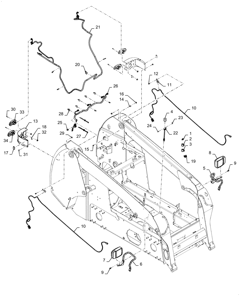 Схема запчастей Case IH SR270 - (55.404.020) - EU ROAD LIGHTS LG RAD CASE (55) - ELECTRICAL SYSTEMS