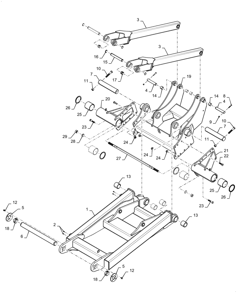 Схема запчастей Case IH 2160 - (44.100.AD[15]) - TRACK CARRIER, 2160 88" (44) - WHEELS