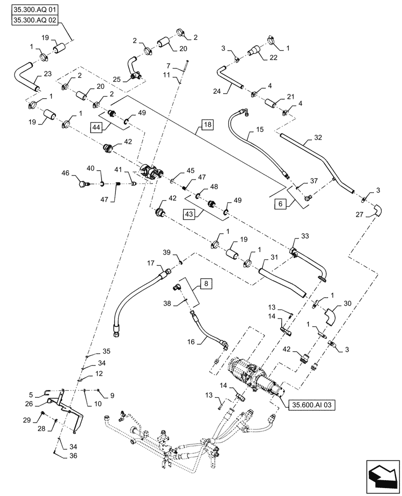 Схема запчастей Case IH QUADTRAC 470 - (35.600.AM[03]) - HIGH CAPACITY CHARGE RELIEF VALVE (BSN ZGF309204) (35) - HYDRAULIC SYSTEMS