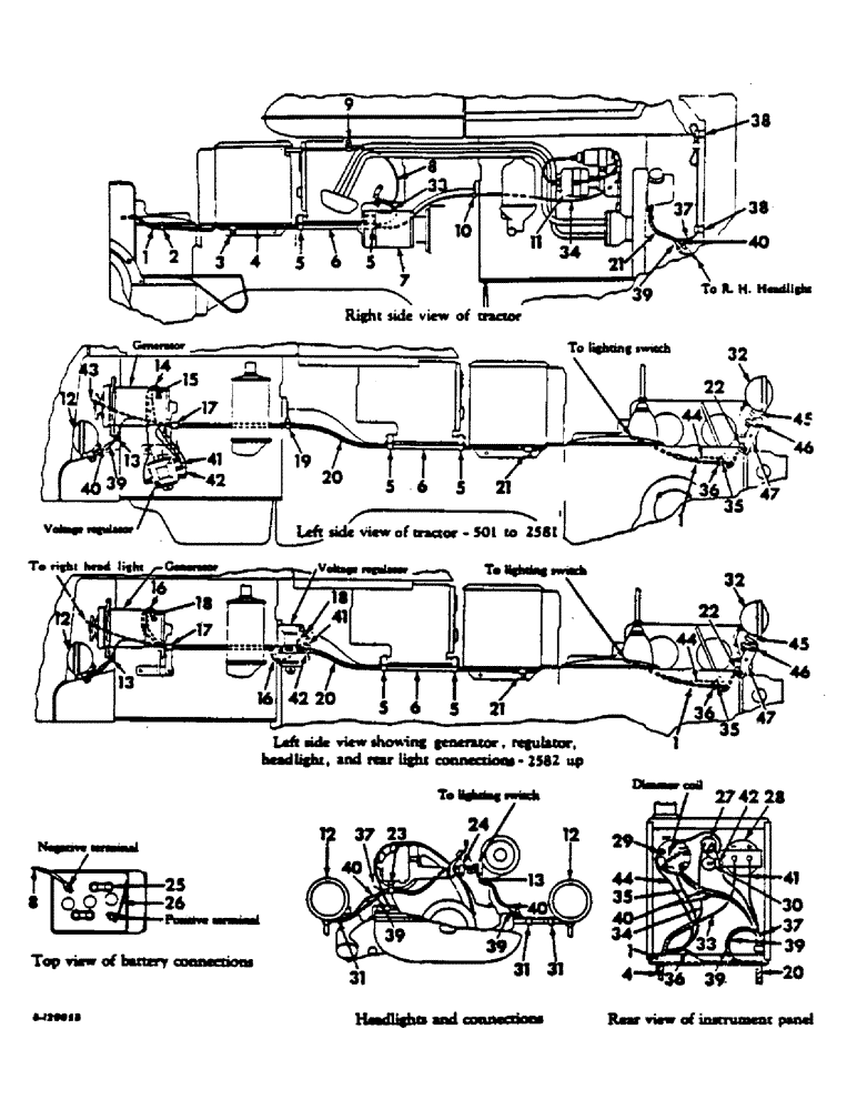 Схема запчастей Case IH 130 - (08-24) - ELECTRICAL, STARTING & LIGHTING, BATTERY IGNITION, 6V, FOR 140 SERIES TRACTORS W/ S/N 26800 & BELOW (06) - ELECTRICAL