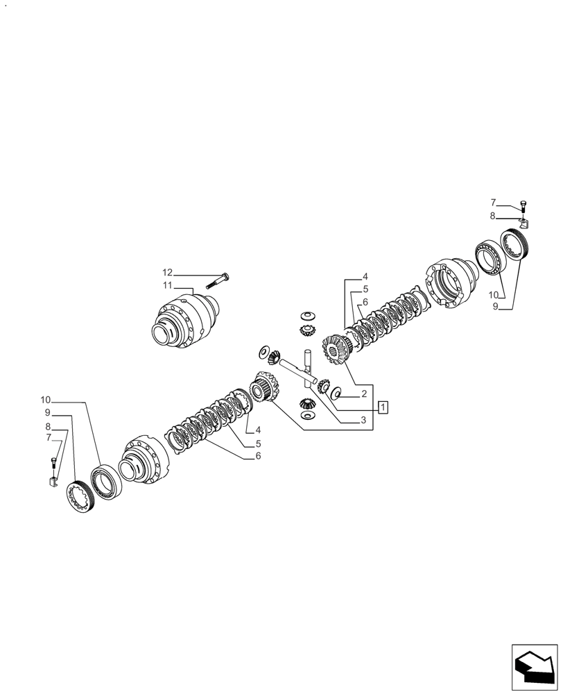 Схема запчастей Case IH FARMALL 120A - (25.102.AE) - VAR - 391292 - 4WD FRONT AXLE, DIFFERENTIAL - STANDARD DUTY, AXLE REF. 339609 (25) - FRONT AXLE SYSTEM