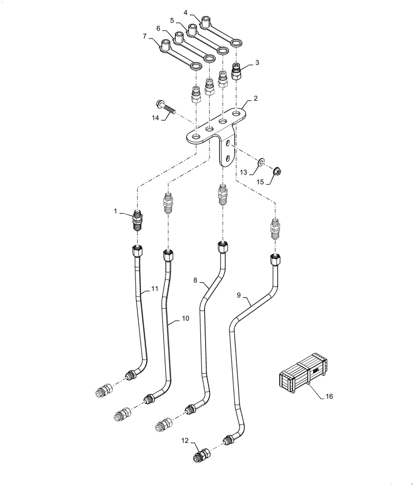 Схема запчастей Case IH L340A - (35.525.020) - MID MOUNT PLUMBING (35) - HYDRAULIC SYSTEMS